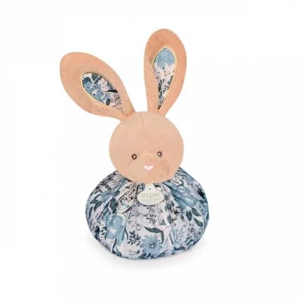 Doudou et Compagnie - Kuscheltier Hase – Kuscheltier mit Kugel – Blau – 25 cm – DC3936 Blau Blauer H