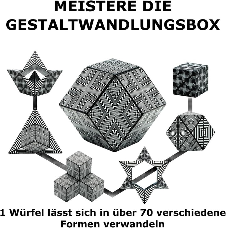 SHASHIBO Formwechsel-Box – Preisgekrönter, patentierter Zappelwürfel mit 36 Seltenerdmagneten – läss