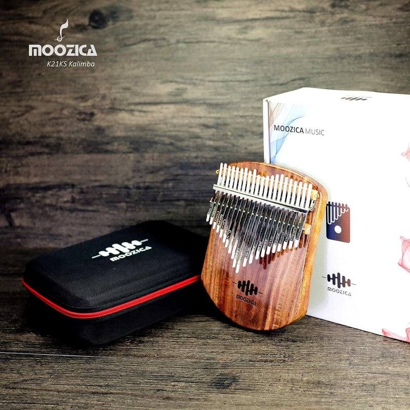 MOOZICA 21 Tasten Massives Koa-Holz Kalimba, Einzel-Massivholzplatte Professionelle Kalimba Thumb Pi