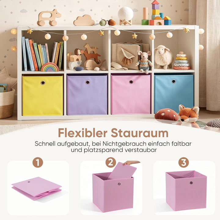 Sekey Aufbewahrungsbox Stoff, Faltbox Organizer mit Griff, Einsatz für Kallax Regal, EKET Würfelrega