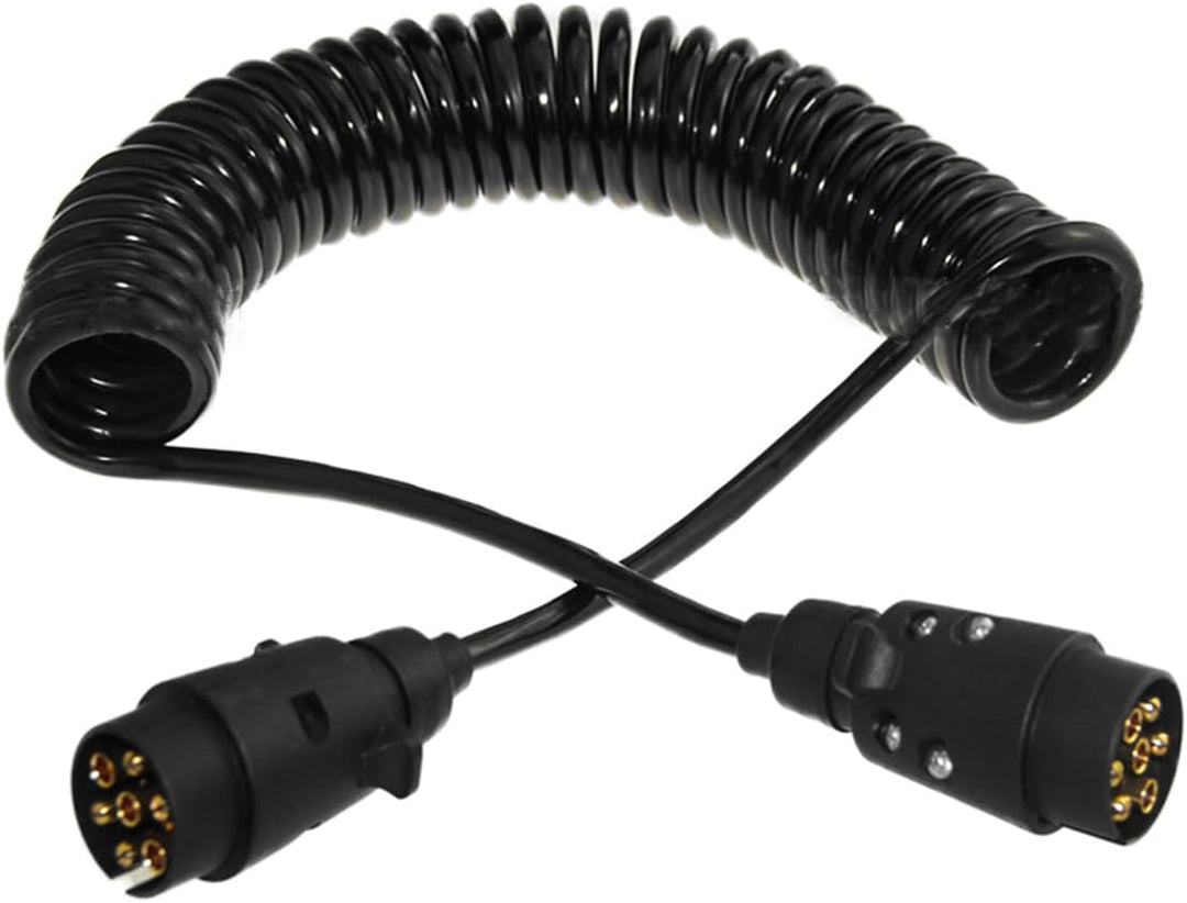 2,0m 7-Pin auf 7-Pin Adapter Stecker Anschluss Verlängerungskabel Spiralkabel Anhängerkabel Adapter