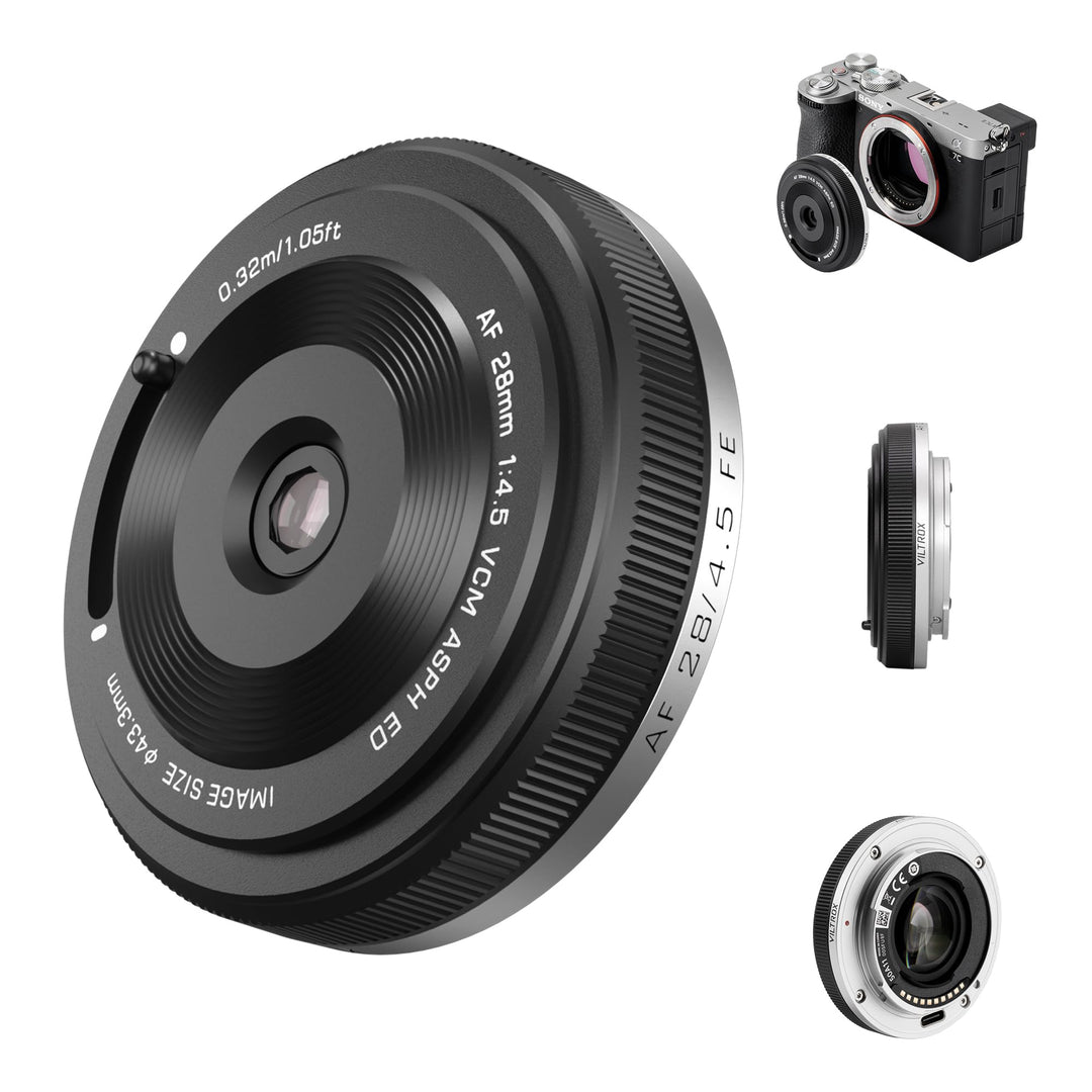 VILTROX AF 28mm F4.5 f/4.5 FE Objektiv für Sony E Mount, Weitwinkel Vollrahmen Autofokus Objektiv ko