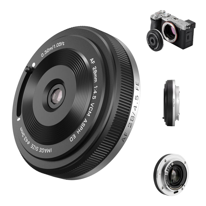 VILTROX AF 28mm F4.5 f/4.5 FE Objektiv für Sony E Mount, Weitwinkel Vollrahmen Autofokus Objektiv ko