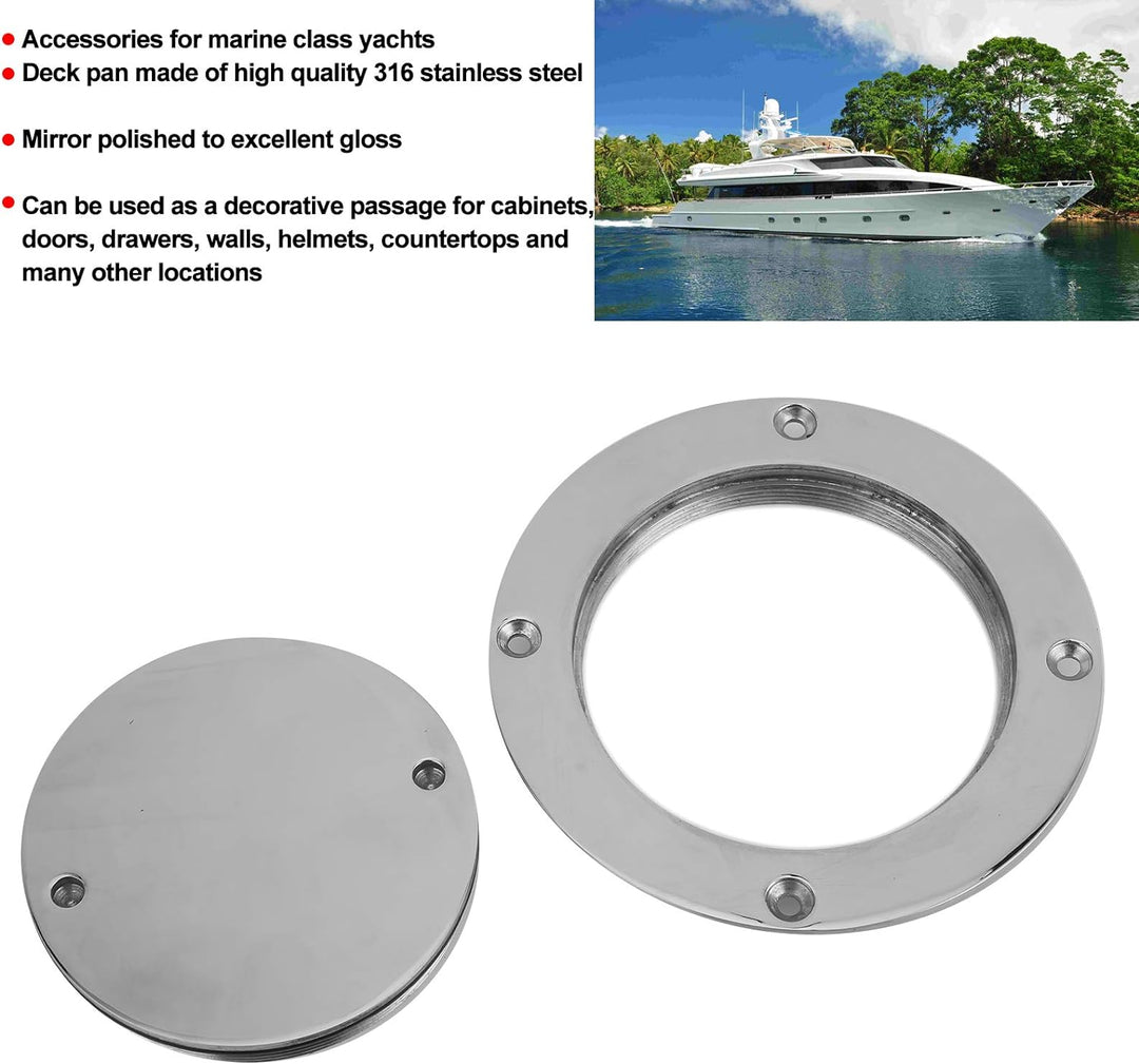 Bootsdeck, 4in Innendurchmesser Edelstahl Runde Access Hatch Cover mit abnehmbarem Deckel und Schlüs