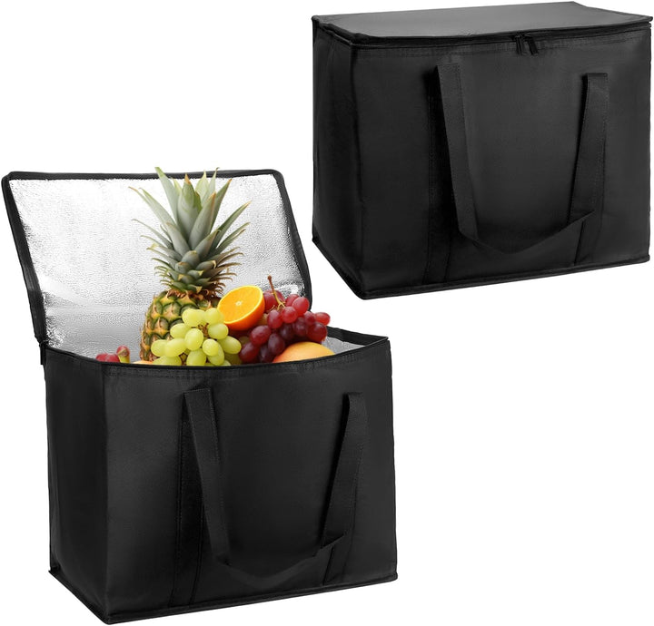 QWORK® 2 Stück Grosse Kühltasche, Kühltasche Faltbar, 41X26X33CM Wiederverwendbare Isolierbeutel, fü