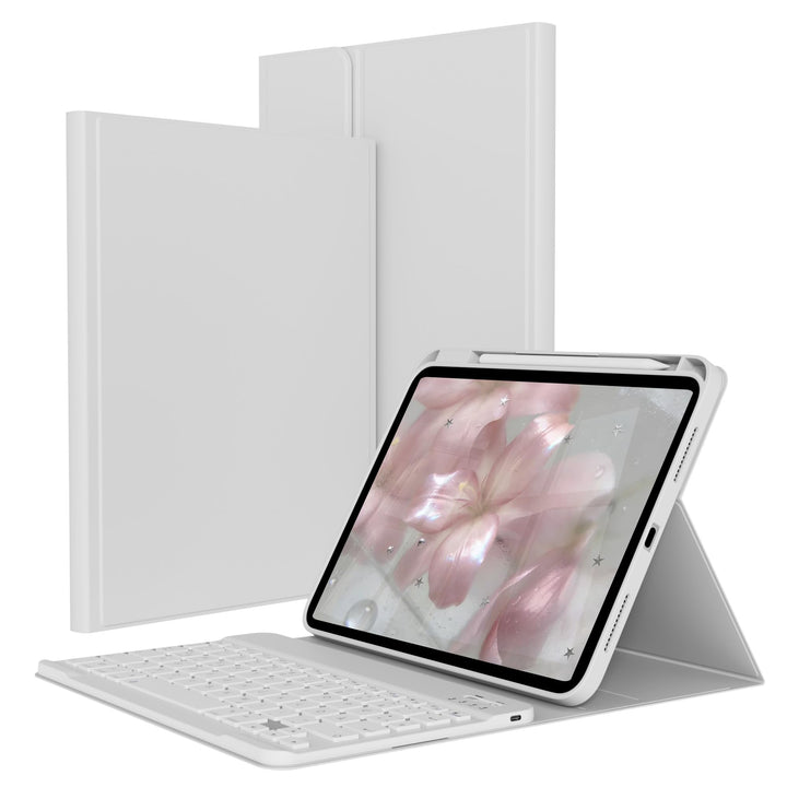 Hülle mit Tastatur für iPad A16 11/10 Generation (2025/2022, 11/10.9 Zoll) - QWERTZ Deutsches Layout