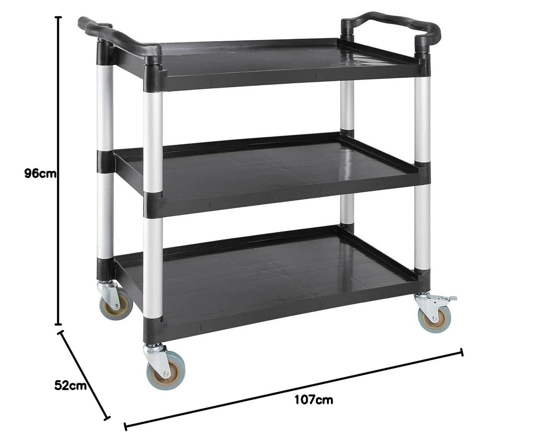 Vogue Kunststoff-Mehrwegwagen - gross, schwarz, 200 kg Kapazität, Grösse: 960x520x1070 mm, mit 2x ge