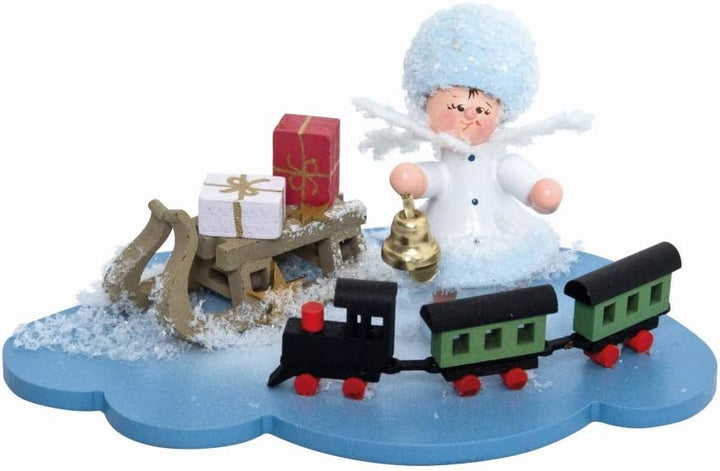 Schneeflöckchen mit Eisenbahn - 10x7x6 cm