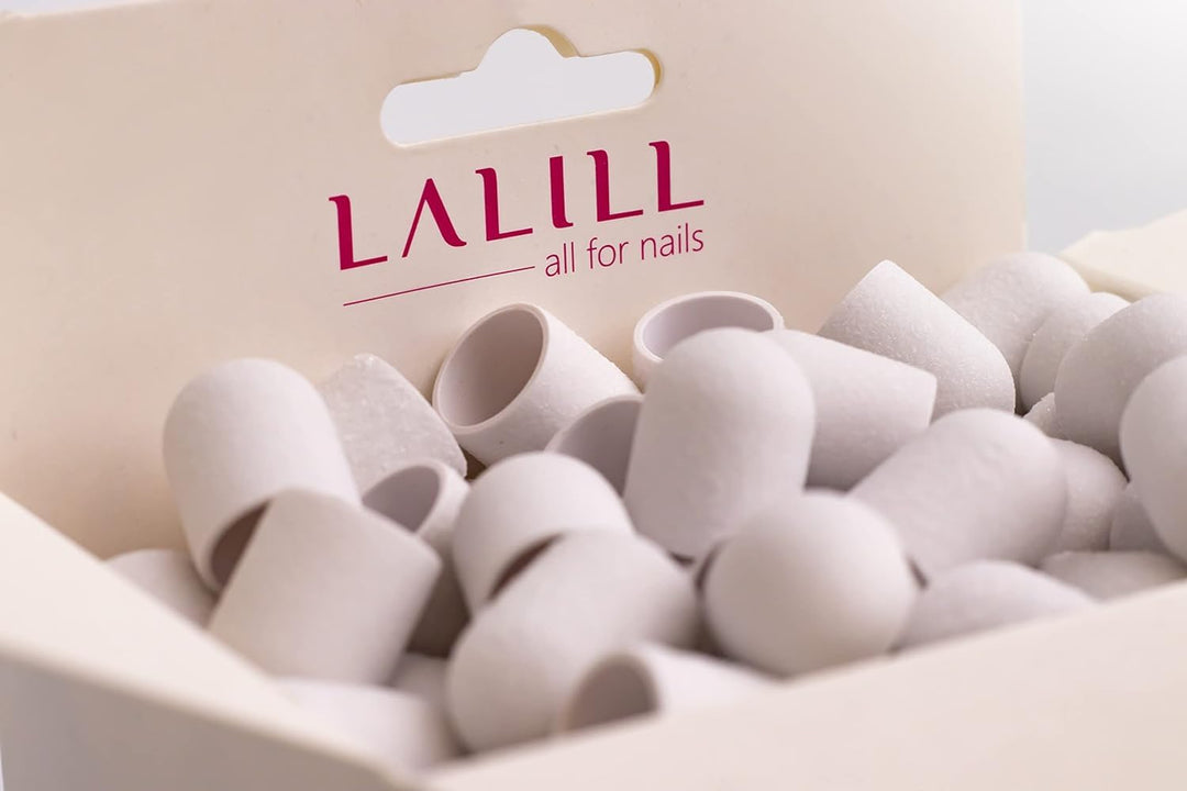 LALILL Schleifkappen LUX 50 Stück – weisse Fräskappen für Nagelfräser – Maniküre, Pediküre & Podolog