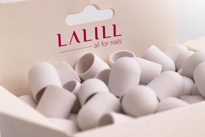 LALILL Schleifkappen LUX 50 Stück – weisse Fräskappen für Nagelfräser – Maniküre, Pediküre & Podolog
