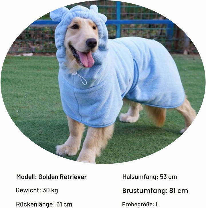 Haustier-Bademantel für Hunde und Katzen, saugfähig, schnell trocknend, niedliches Hunde-Badetuch, K