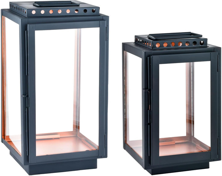 Marrakesch 2er Set Gartenlaterne Laterne 34,5cm & 24cm | Laternen für Draussen Jona modern als Garte