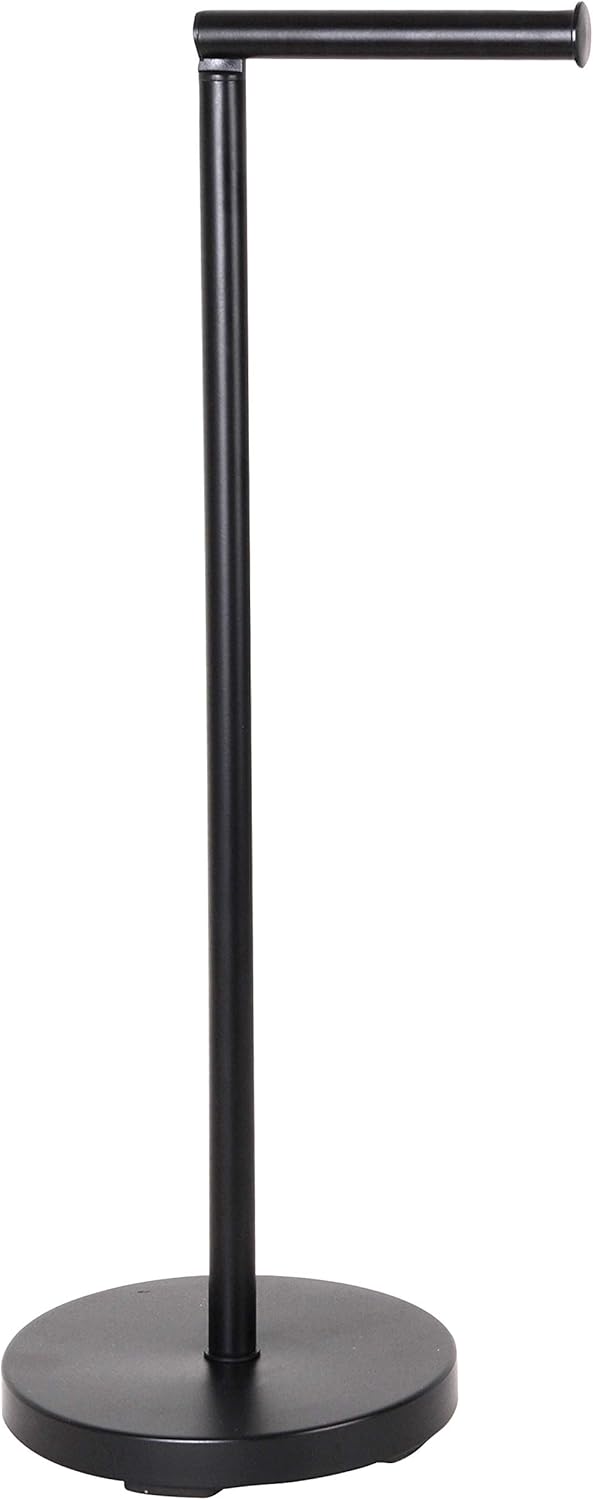 Toilettenpapierhalter stehend - Metall schwarz lackiert - Durchmesser: 18 cm V, Höhe: 56 cm - Toilet