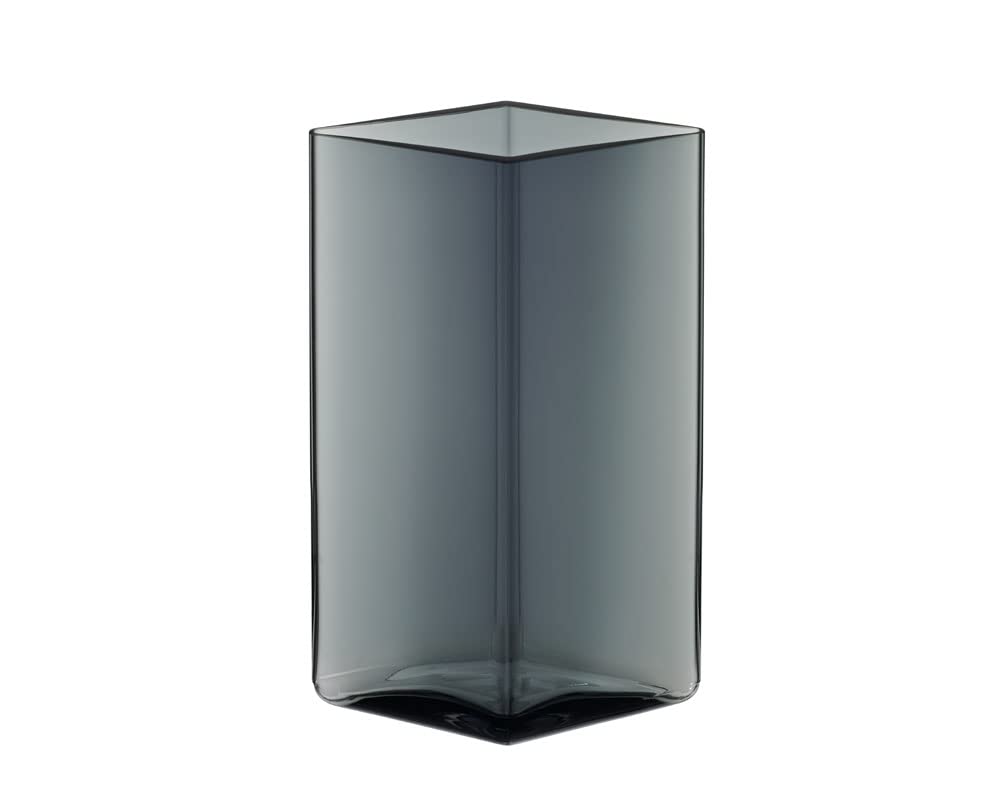 Iittala 1015592 Ruutu Vase, 115 x 115 x 180 mm, grau Grau 115 x 180 mm Glas, Grau 115 x 180 mm Glas
