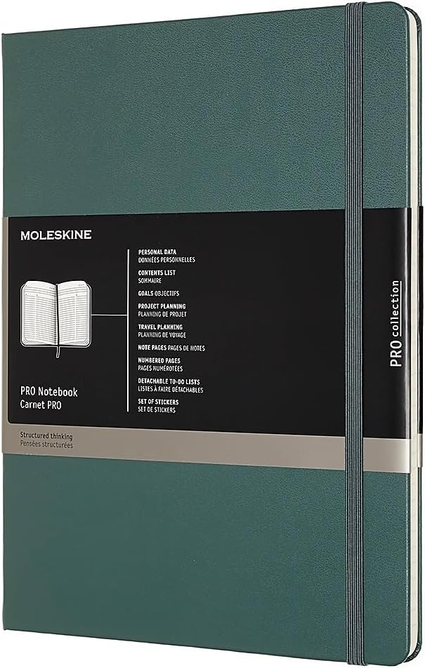 Moleskine Pro Notebook Professionelles Arbeitsnotizbuch (Hardcover mit Elastischem Verschluss, Extra