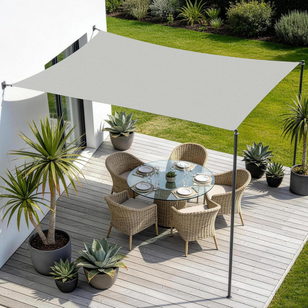 Sonnensegel 3x4m wasserdicht,Sonnenschutz Terrasse,Windschutz Wetterschutz Sonnensegel Rechteckig 42