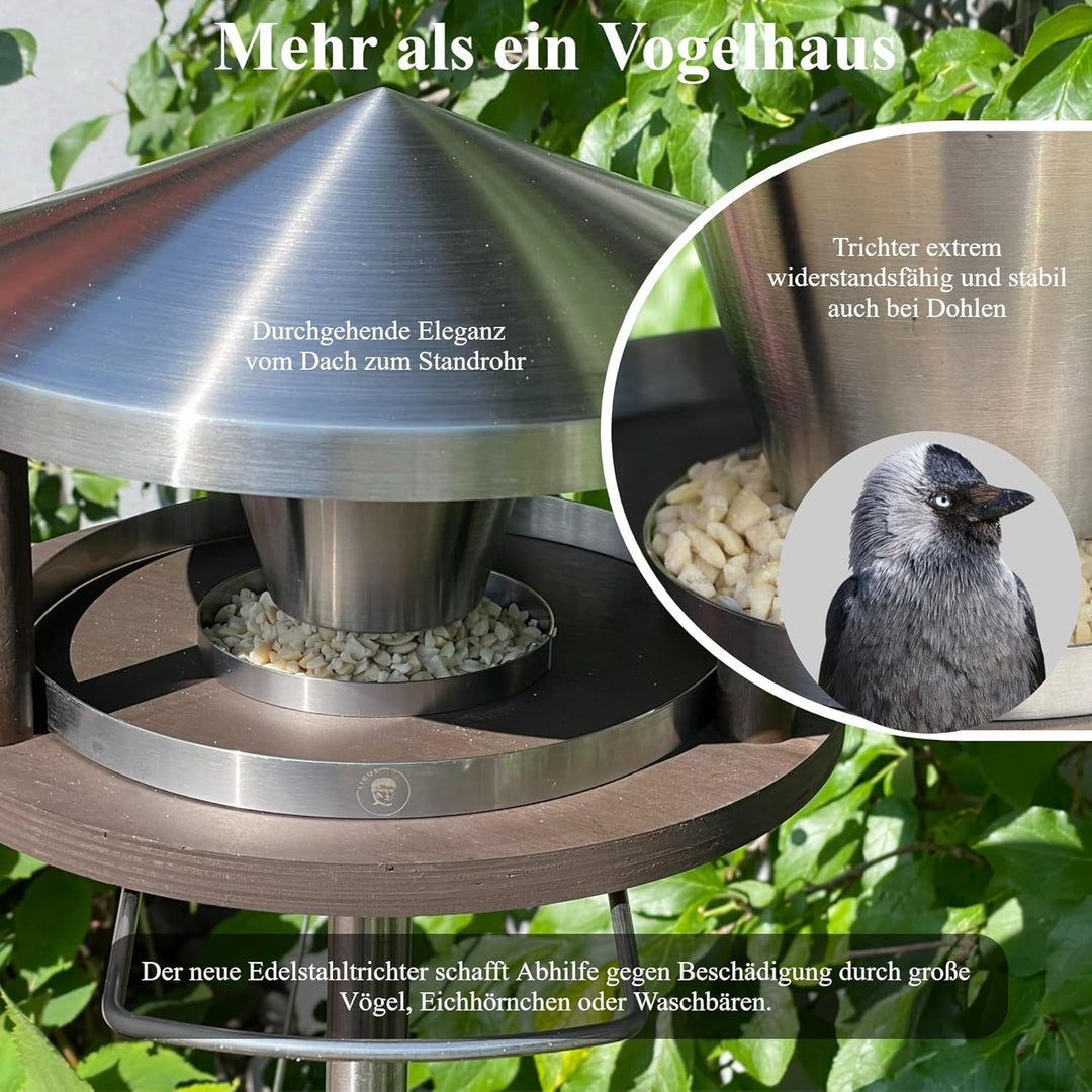 LicusDesign Lech Vogelhaus mit Ständer wetterfest Vogelfutterhaus mit Ständer Vogelhäuschen mit Stän