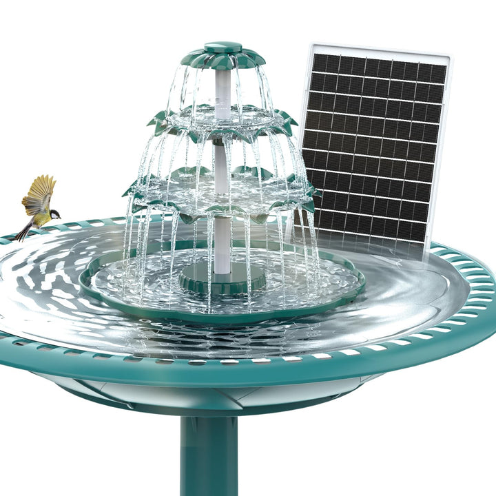 AISITIN DIY Brunnen,Vogeltränke Sets mit 6,5W Solar Springbrunnen, 3 Stufige Vogelfütterer für Draus