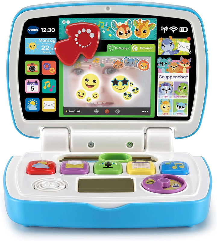 VTech Tierfreunde-Laptop – Baby-Lerncomputer mit Lerninhalten zu Wetter, Emotionen, Rollenspiel, Mus