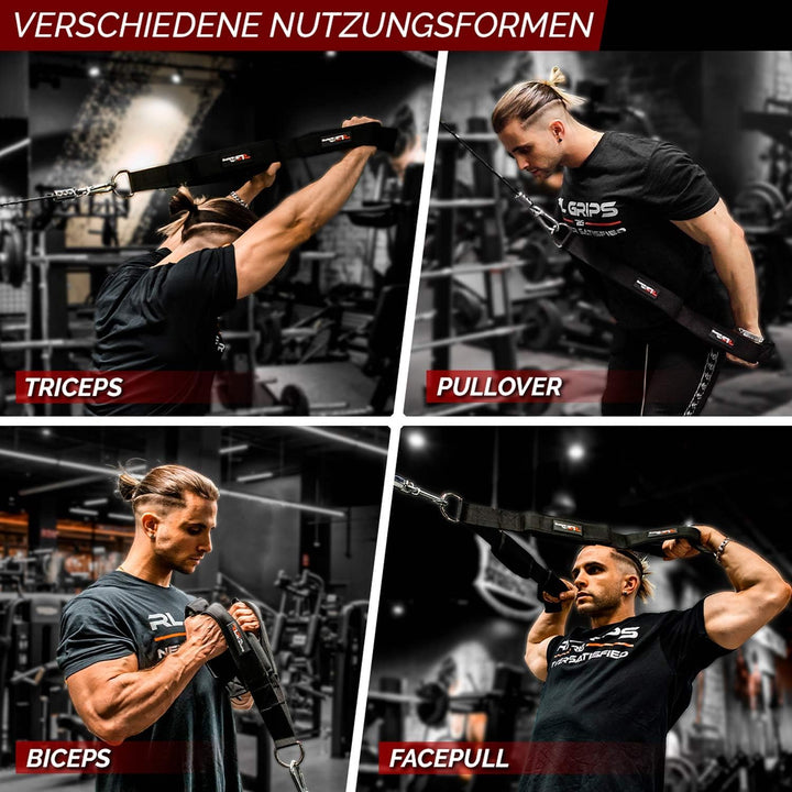 RL Grips - Lange Trizeps-Schlaufe für Kabelzugtraining – Zugzubehör für Kabelzuggeräte – Trizeps-, F