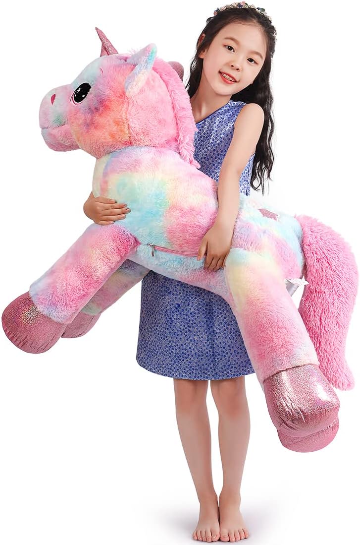 Yeqivo Riesen Einhorn Spielzeug Plüsch Grosses Regenbogen Lila Einhorn Kuscheltier Schöne Einhorn Ge