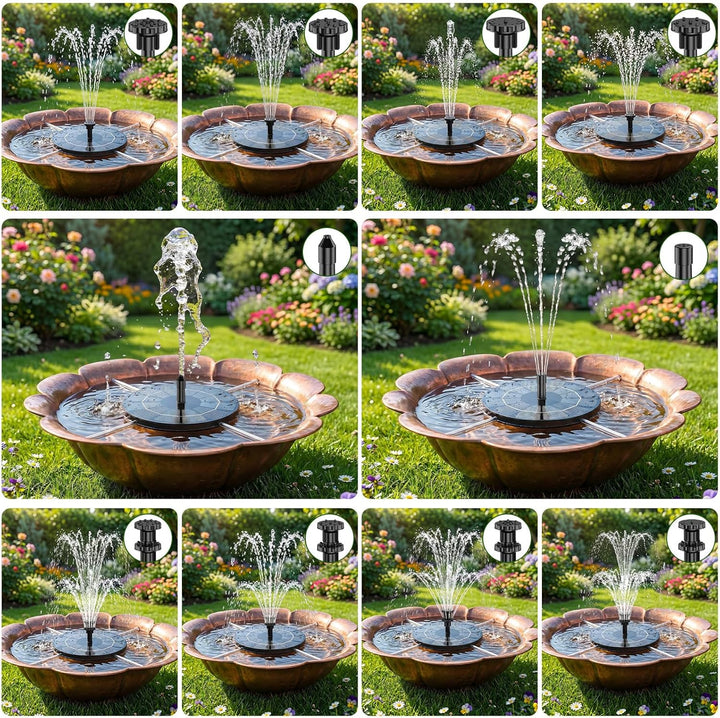 AISITIN 3,5W Solarbrunnen für Draussen mit Solar Panel Eingebaute Batterie Wasserpumpe Solar Schwimm