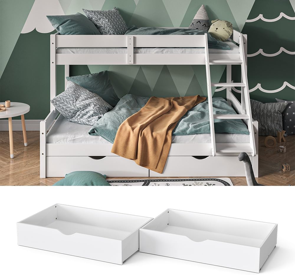 VitaliSpa Bettschublade Schubladenbett Aufbewahrung Everest 98x20 modern Rollschublade Kinderzimmer
