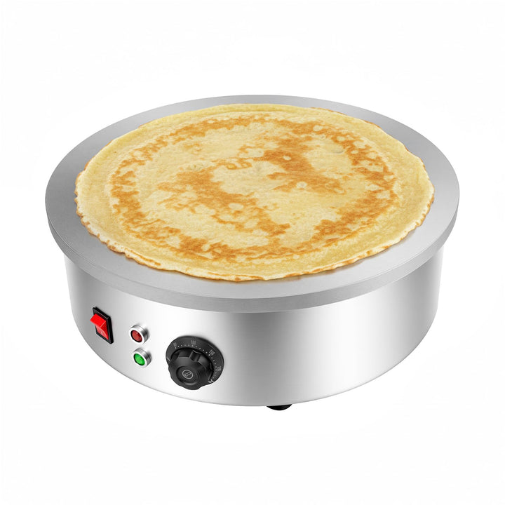 45cm Elektrischer Crêpes-Maker, Crêpes-Maschine mit Teigverteiler und Spachtel, 50-300°C Einstellbar