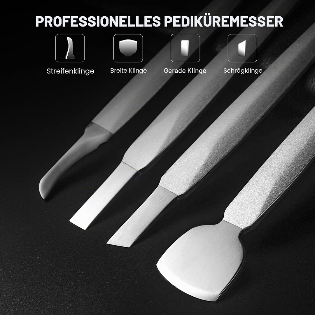FERYES Pediküre-Messer, eingewachsene Zehennägel, 4-teilig, professionelles Pediküre-Werkzeug-Set, e