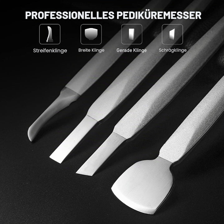 FERYES Pediküre-Messer, eingewachsene Zehennägel, 4-teilig, professionelles Pediküre-Werkzeug-Set, e