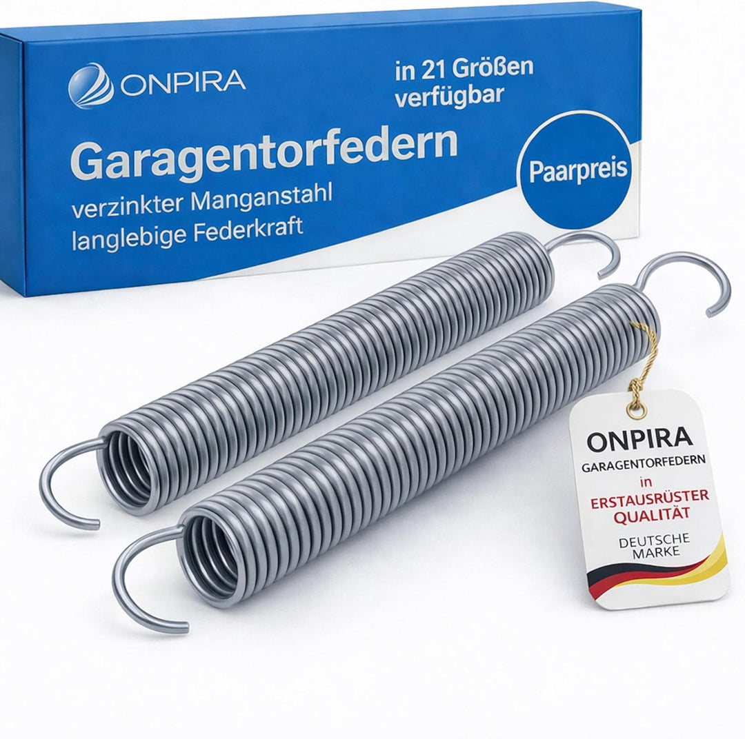 Onpira® 2x Universal Garagentor Feder in 21 Grössen verzinkt in Erstausrüster Qualität! zur Auswahl