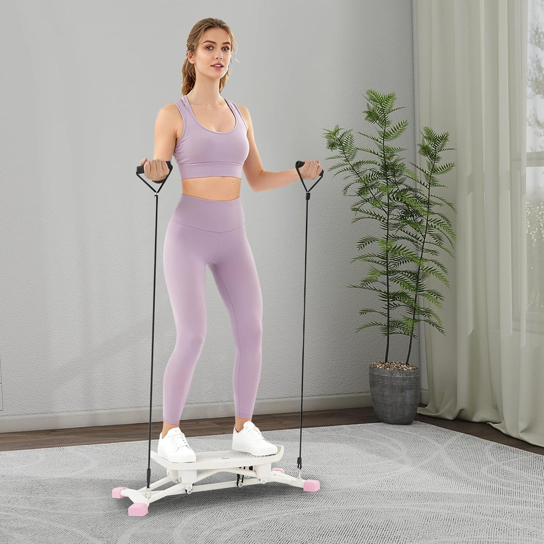 Slide Stepper Heimtrainer mit LCD Display & Widerstandsbändern - Seitlicher Stepper bis 120kg, Ganzk
