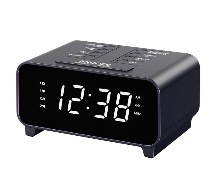 iTOMA Radiowecker mit AM/FM-Radio, Dual-Weckfunktion, Schlummerfunktion, Speicherplätzen, Dimmer,12-