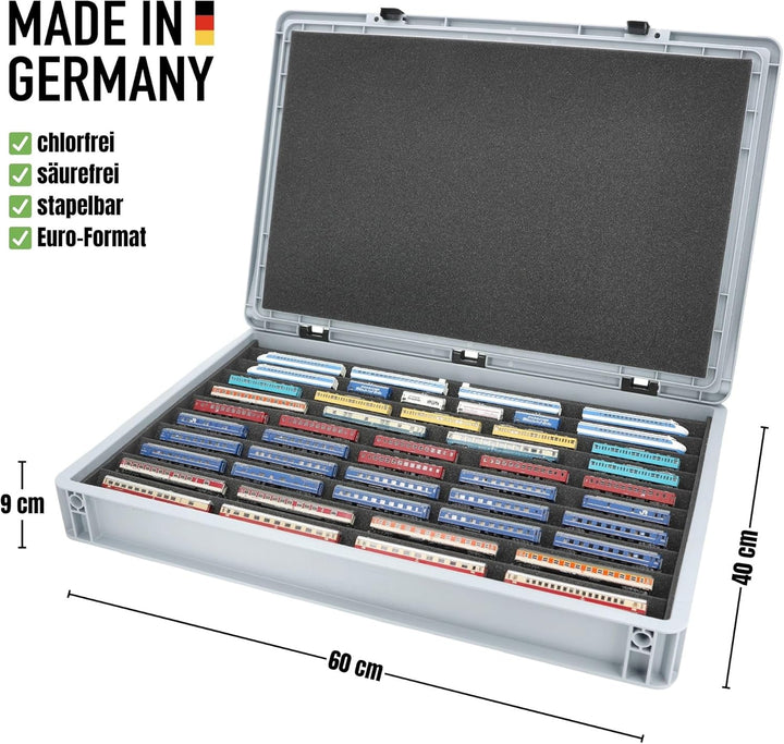 Feldherr Eurobehälter für Modelleisenbahn mit Zugliege - 10 Fächer für Spur Z