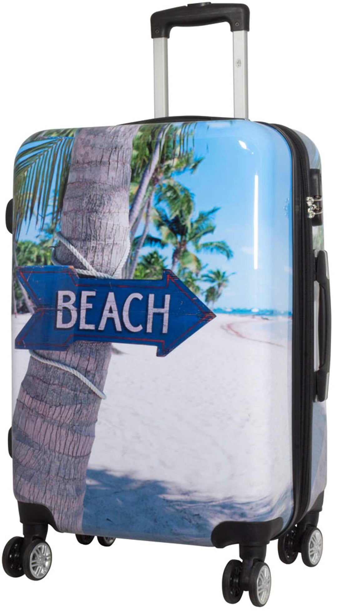Bowatex Mittelgrosser Koffer mit Strand Motiv Beach Reisekoffer 67 cm - 70 Liter