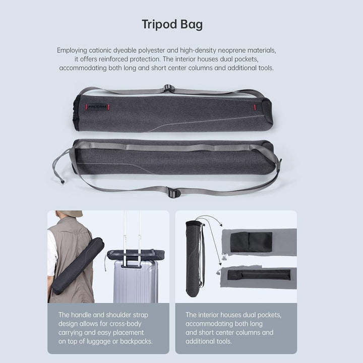 Falcam TreeRoot F38 Pro Carbon-Stativ, 61" Schnellverschluss-Reisestativ mit 360°-Kugelkopf, 5 kg Tr