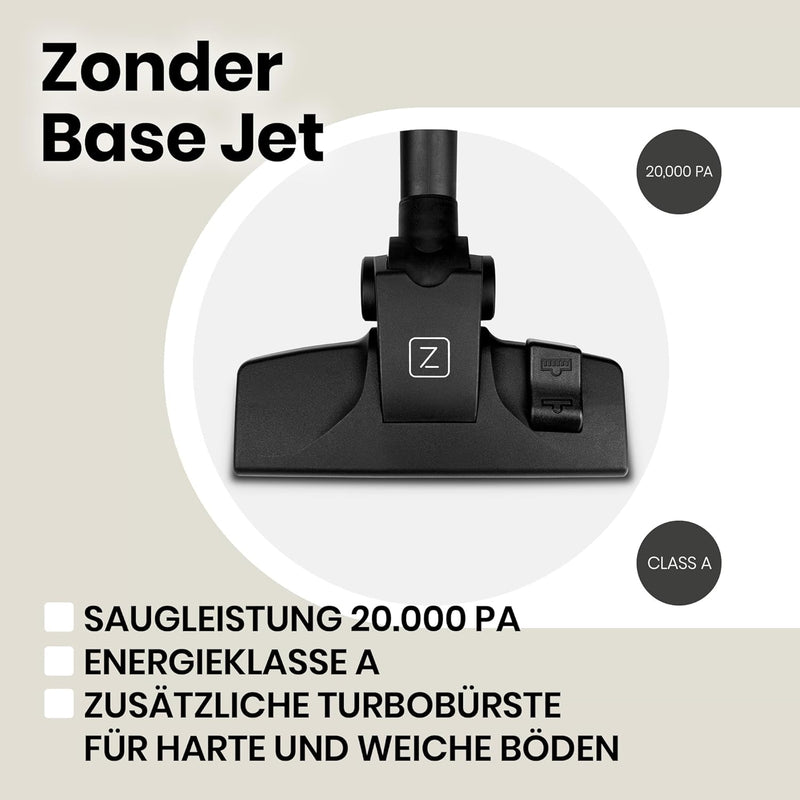 Zeegma Zonder Base Jet Staubsauger beutellos mit Set von Aufsätzen, Zyklontechnologie, PowerSuction