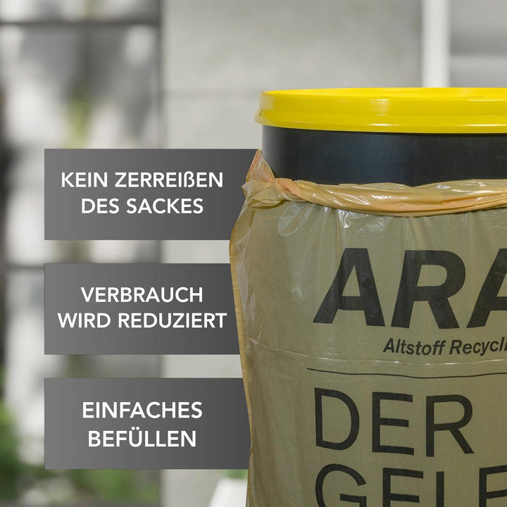 Sacktonne XXL für österreichische Gelbe Säcke (110-120L) – Robuster Bausatz mit Gummihalterung – Lan