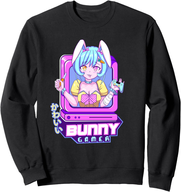 Menhera aesthetic kawaii gamer bunny - Rabbit Pastel Cute Sweatshirt