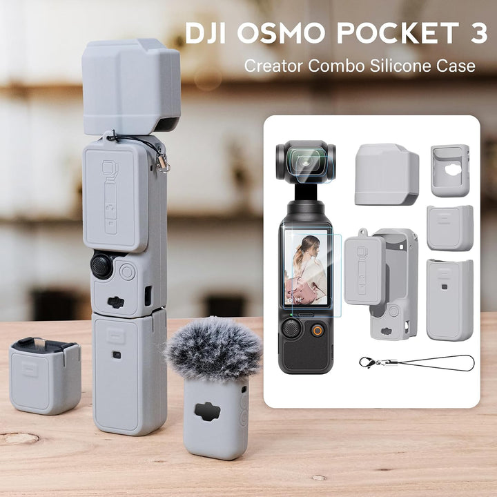Pocket 3 Case, Soft Silikon Protective Case Cover kompatibel mit DJI Osmo Pocket 3 Creator Combo, Li