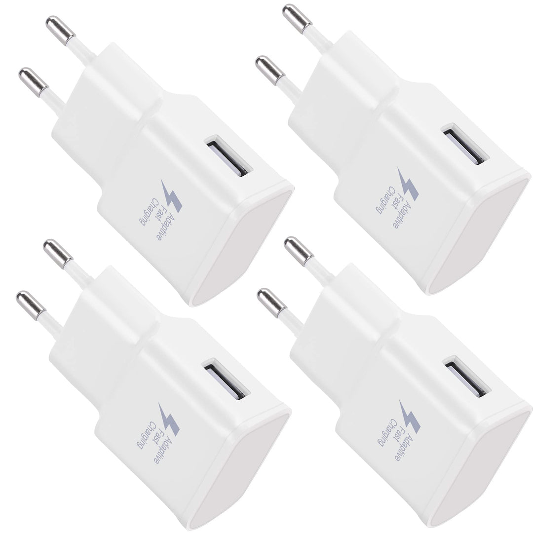 4er Pack USB Ladegerät, Universal Netzteil Netzstecker, Ersatz-Original Schnellladegerät für Samsung
