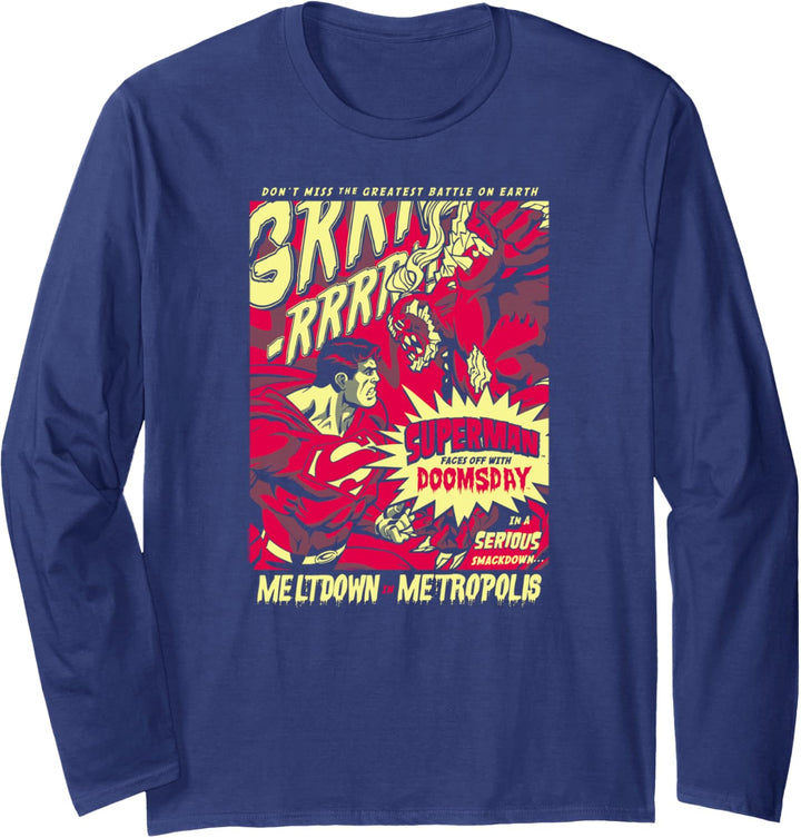 Superman Metropolis Meltdown Langarmshirt