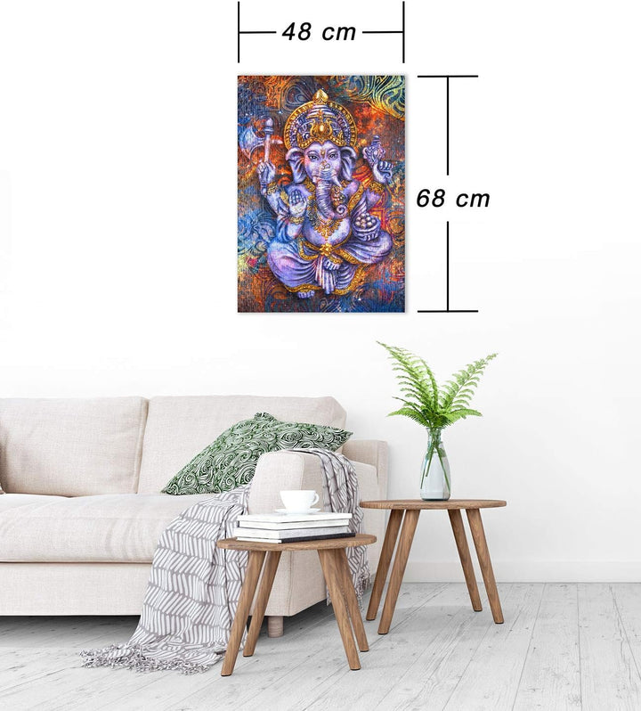 Ulmer Puzzleschmiede - Puzzle „Ganesha“ - Klassisches 1000 Teile Puzzle – Puzzlemotiv der populären