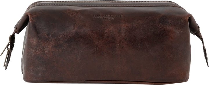HOLZRICHTER Berlin Kulturbeutel No 5-1 (M) Marone - Grosse, hochwertige Kulturtasche handgefertigt a
