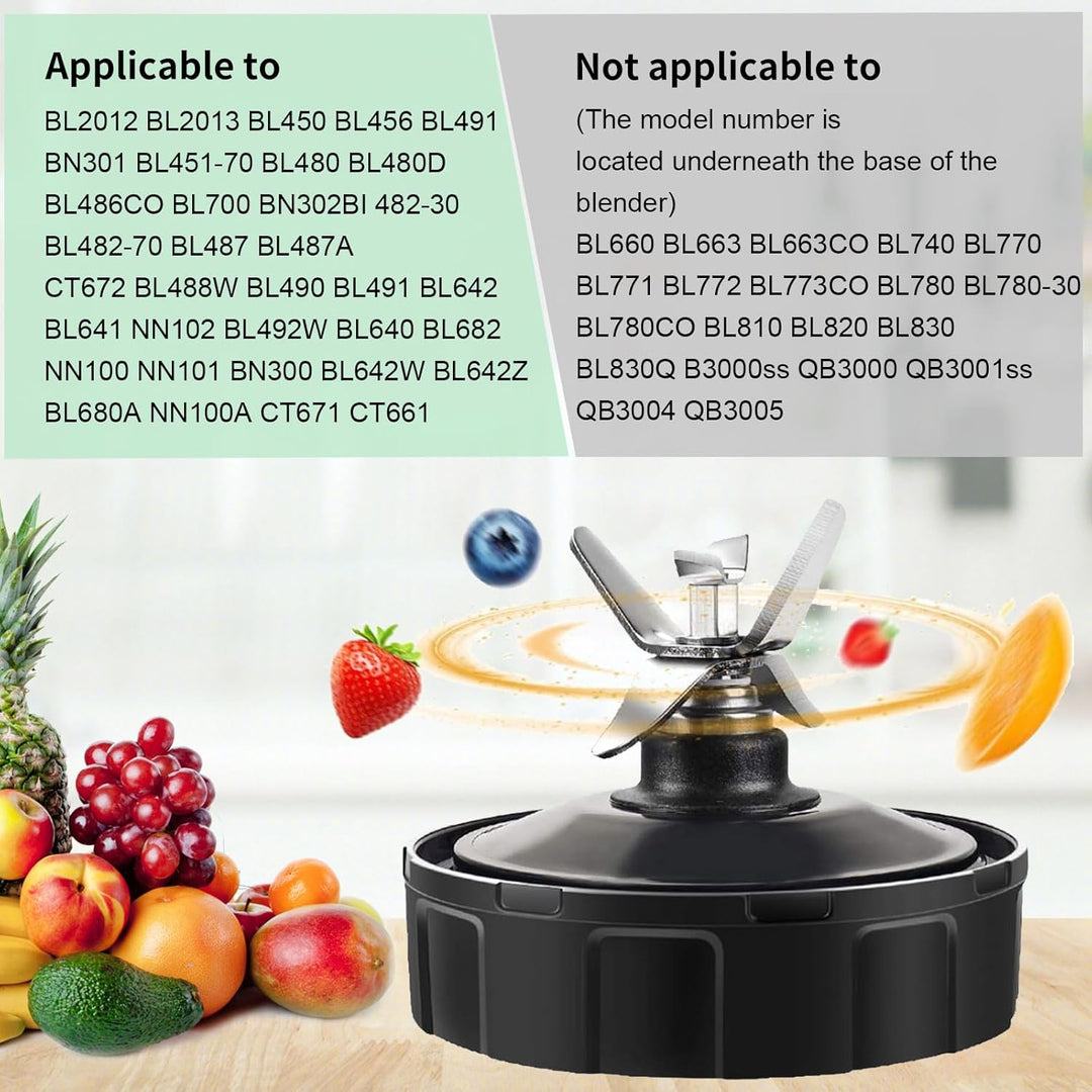 Mixer Ersatzteile für Ninja,2 Stück Blender Becher mit Herausnehmbarem Deckel,7 Flossen-Extraktor-Kl