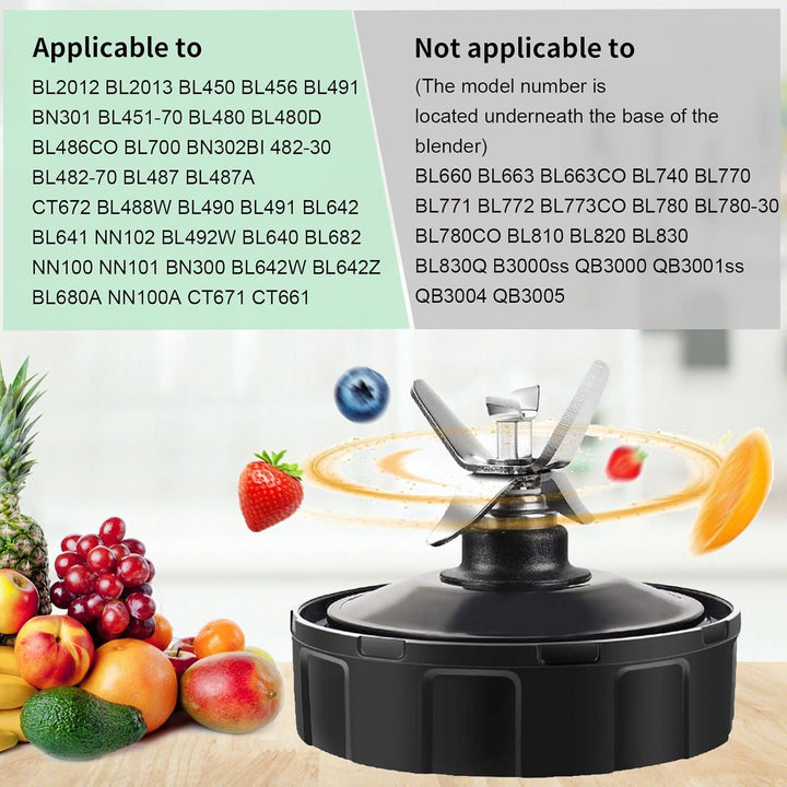 Mixer Ersatzteile für Ninja,2 Stück Blender Becher mit Herausnehmbarem Deckel,7 Flossen-Extraktor-Kl