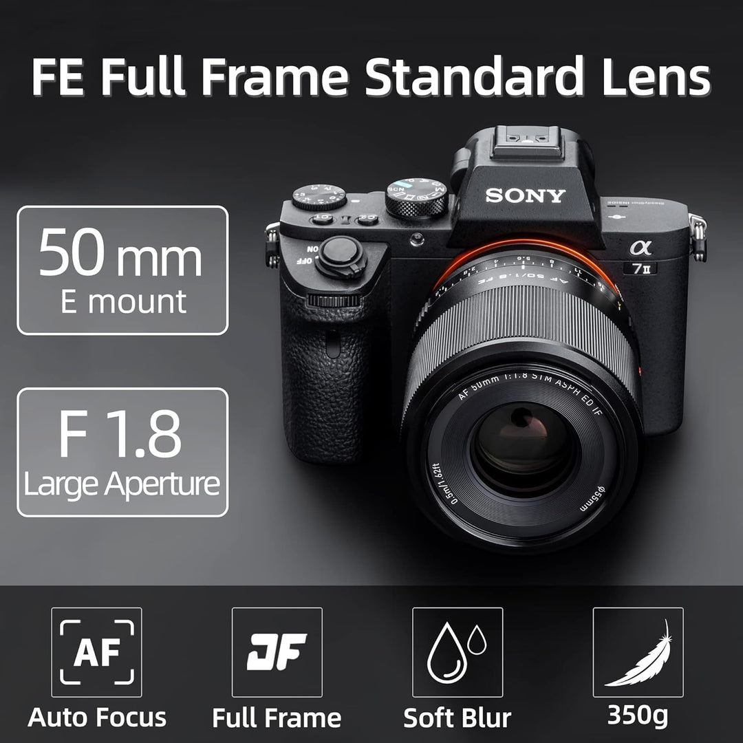 VILTROX AF 50mm F1.8 FE-Mount Vollformat Objektiv Autofokus Standard Festbrennweite Objektiv Kompati