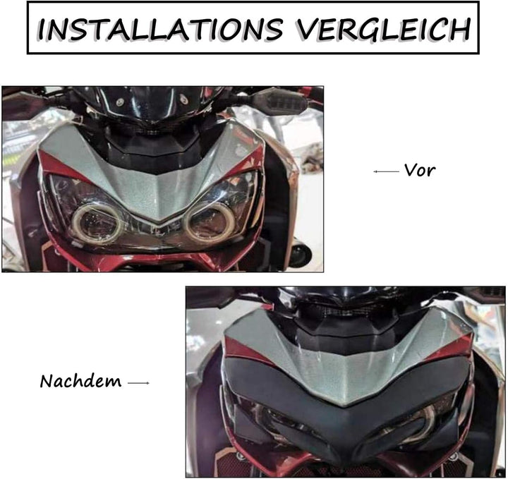 PSLER® Motorrad Frontverkleidung Nasenabdeckung für Kawasaki Z900 2017-2019 (Schwarz), Schwarz