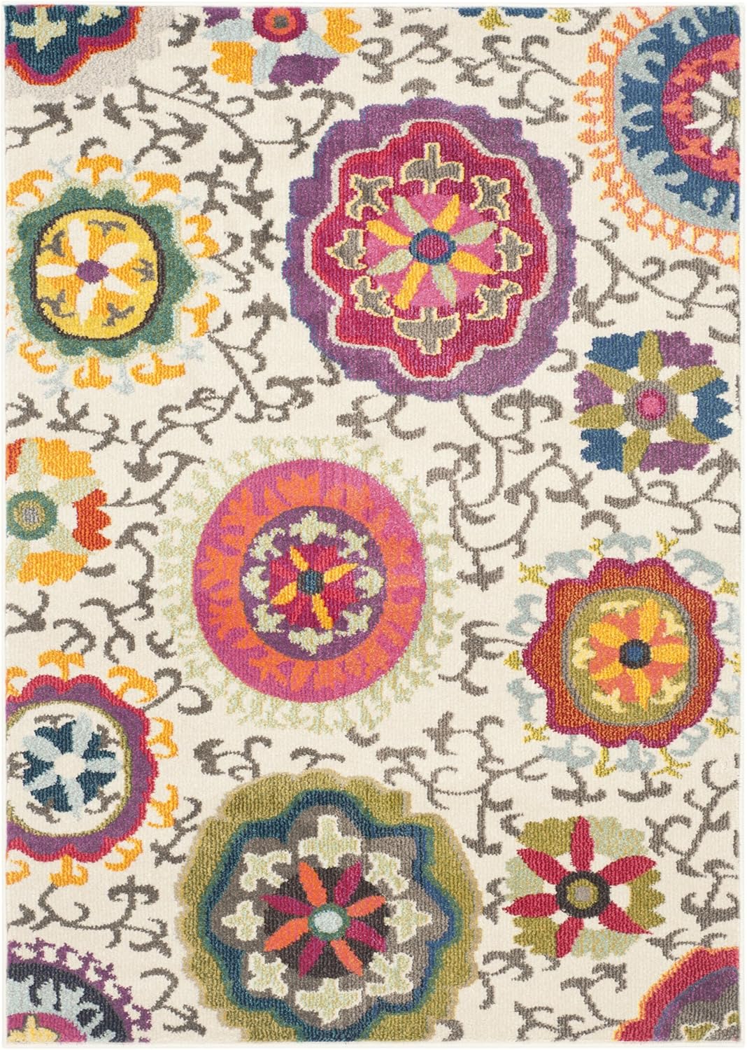 SAFAVIEH Boho Chic Teppich für Wohnzimmer, Esszimmer, Schlafzimmer - Monaco Collection, Kurzer Flor,