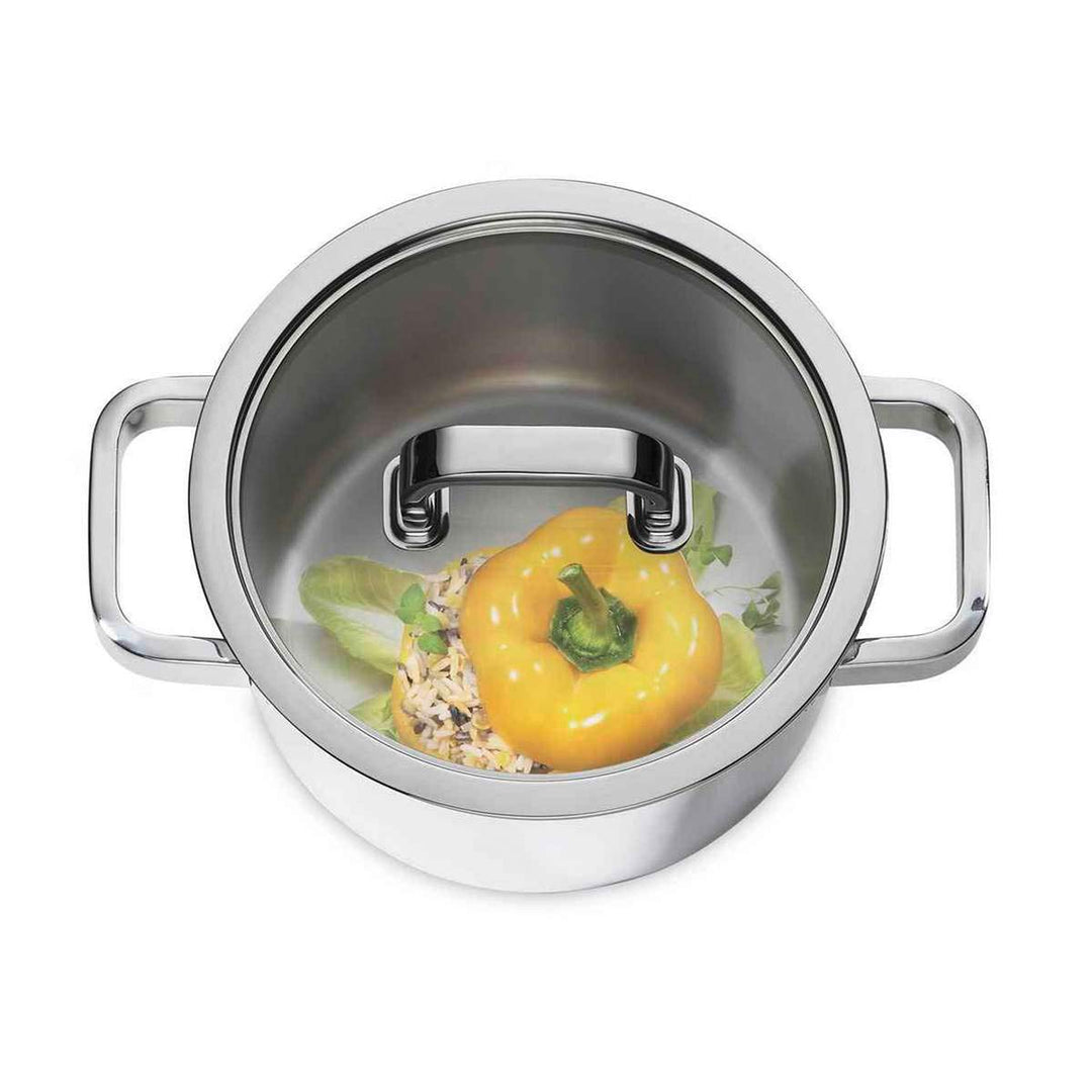 Spring 0615500616 Finesse Bratentopf mit Deckel, Edelstahl, silber, 11 x 25,2 x 27,6 cm